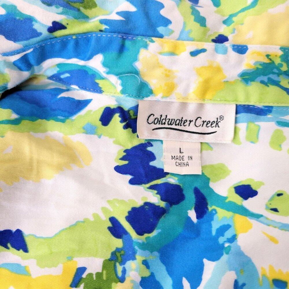 Coldwater Creek Watercolor Print Short Cotton Jacket - Picture 3 of 6